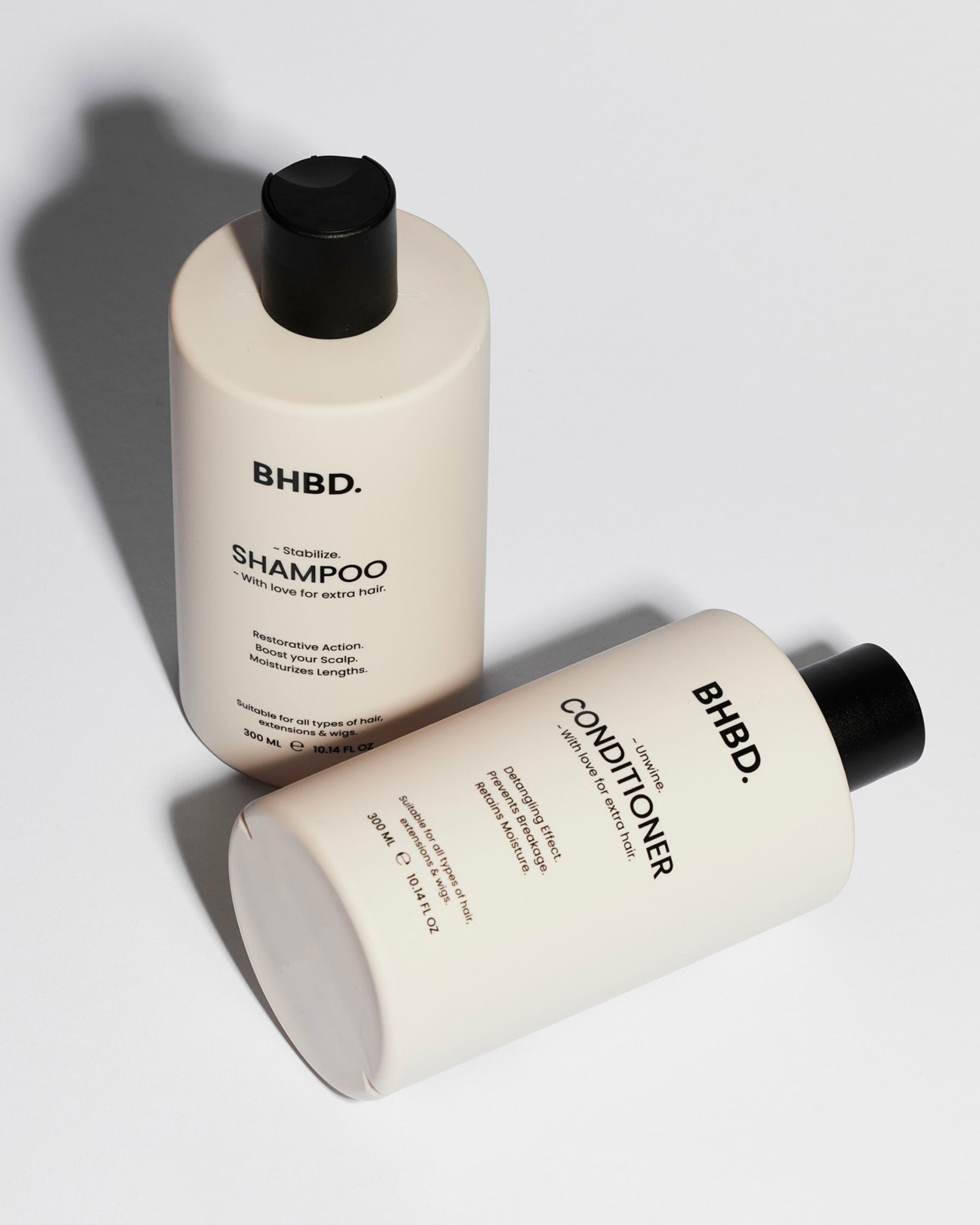 BHBD hair care essential kit. Includes shampoo and conditioner.